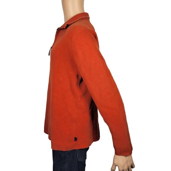 Banana Republic Men's 100% Cotton Orange 1/4 Zip Pullover Knit Sweater Size XL - Picture 7 of 11